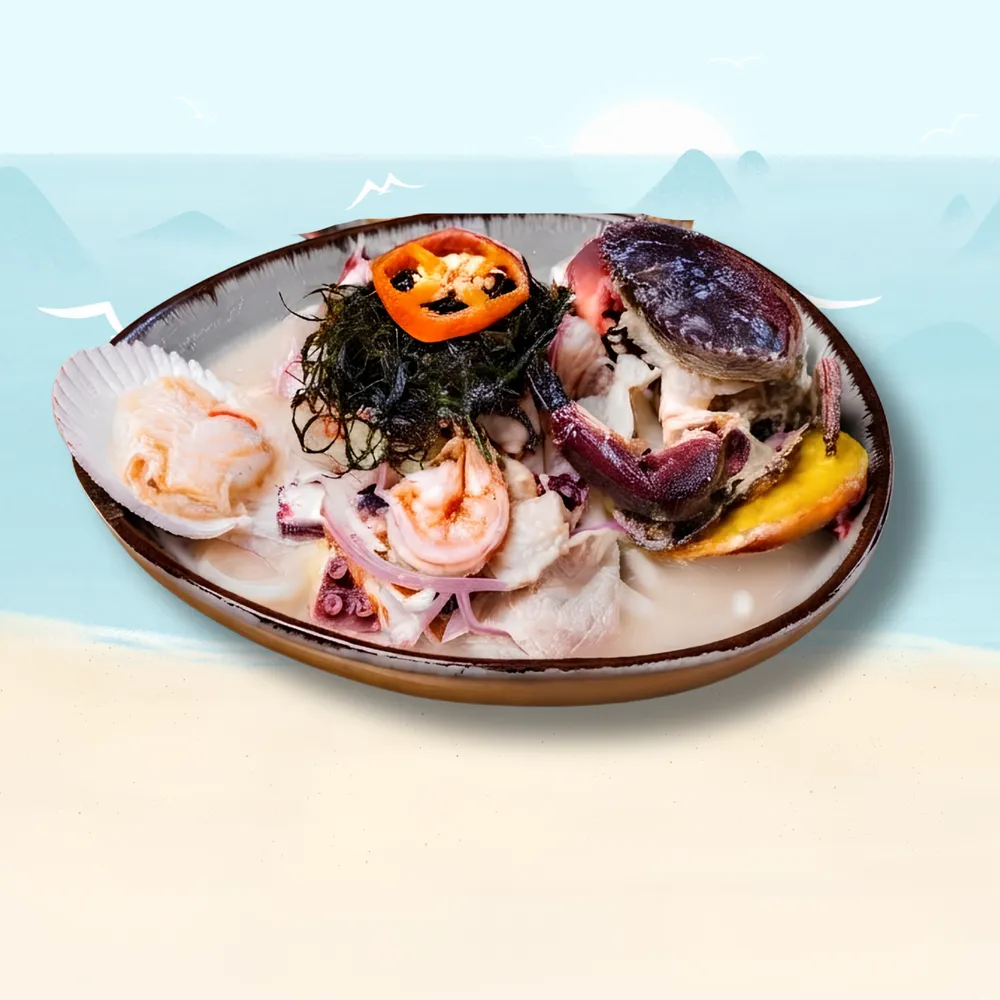 Ceviche Mixto con Cangrejo
