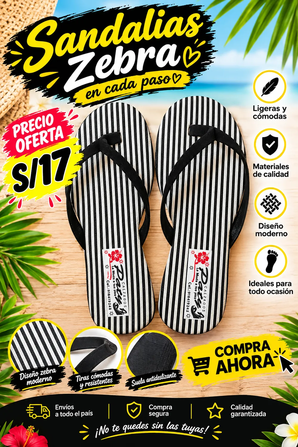 Sandalias zebra