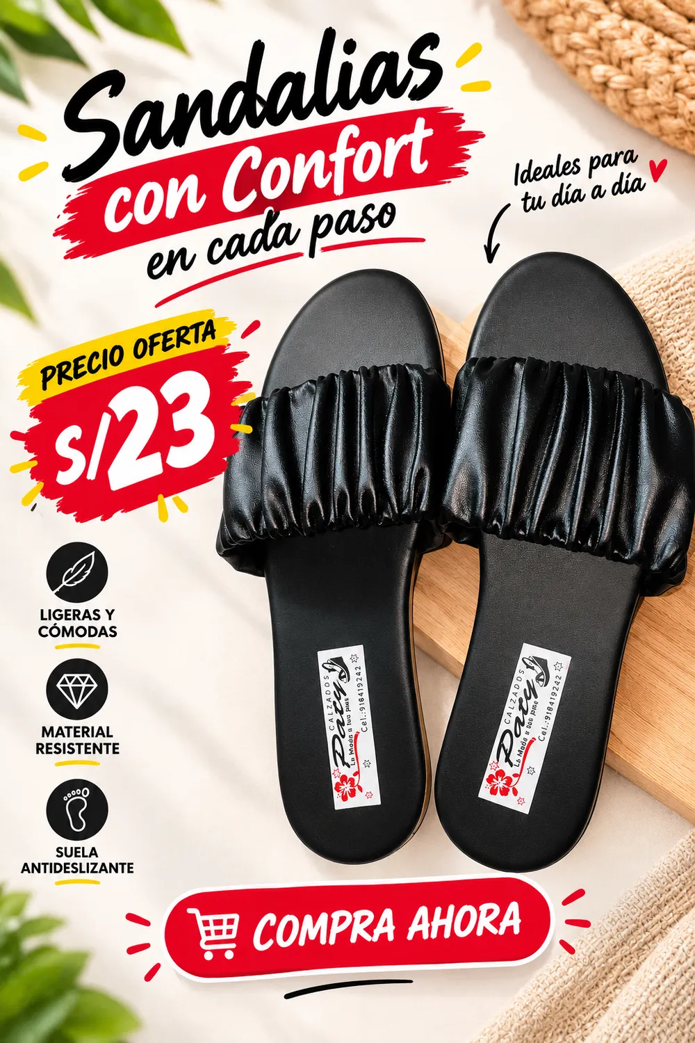 Sandalia Crepé Arruchada