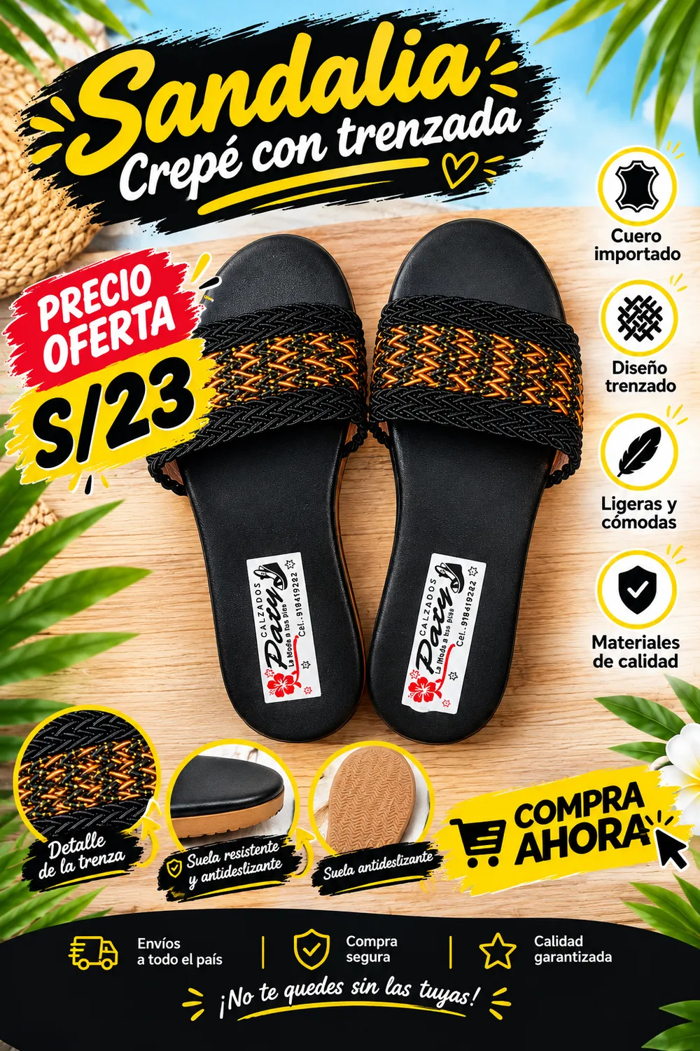 Sandalia crepé trenzada